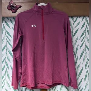 Under Armour Size Women’s S, Red and Grey Quarter Zip, Dri-Fit